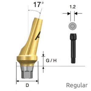 Абатмент угловой GS стандарт 6-гранник D-6.0 G/H-2 (тип А) угол-17° градусов