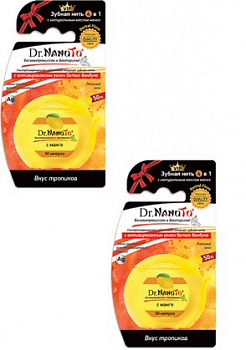 Зубная нить Dr.NanoTo 4 в 1 с манго - 50 м.