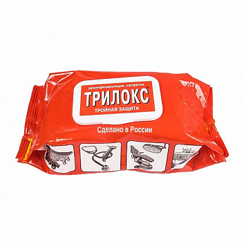Дезинфицирующие салфетки Трилокс в блоке Бозон 120 шт.